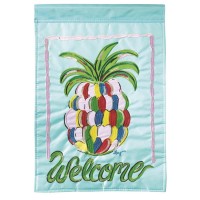 2pk -Flag Welcome Pineapple Polyester 13x18 - (Pack of 2)