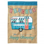 2pk -Flag Happy Glamping Burlap 13x18 - (Pack of 2) 2pk -Flag Happy Glamping Burlap 13x18 - (Pack of 2)