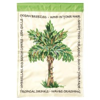 2pk -Flag Palm Tree Polyester 13x18 - (Pack of 2)
