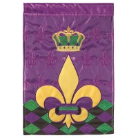 2pk -Flag Crowned Fleur-De-Lis 13x18 - (Pack of 2)