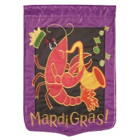 2pk -Flag Crawfish Mardi Gras Polyester 13x18 - (Pack of 2)