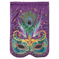 2pk -Flag Mardi Gras Mask Purple 13x18 - (Pack of 2)