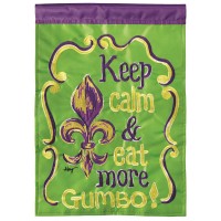 2pk -Flag Keep Calm Eat Gumbo Polyester 13x18 - (Pack of 2)