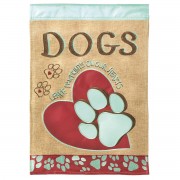2pk -Flag Dogs Leave Pawprints Burlap 13x18 - (Pack of 2)