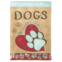 2pk -Flag Dogs Leave Pawprints Burlap 13x18 - (Pack of 2)