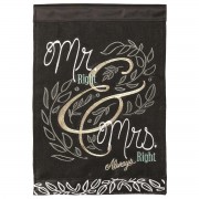 2pk -Flag Wedding Mr Mrs Burlap 13x18 - (Pack of 2)