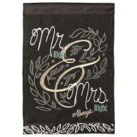 2pk -Flag Wedding Mr Mrs Burlap 13x18 - (Pack of 2)