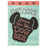 2pk -Flag Welcome Dog Hair Polyester 13x18 - (Pack of 2)