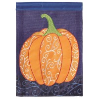 2pk -Flag Pumpkin Polyester 13x18 - (Pack of 2)