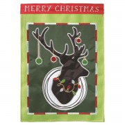 2pk -Flag Christmas Deer Burlap 13x18 - (Pack of 2)