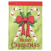 2pk -Flag Christmas Candy Cane Burlap 13x18 - (Pack of 2)