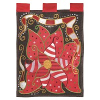 2pk -Flag Poinsettia Burlap 13x18 - (Pack of 2)