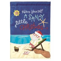 2pk -Flag Santa Sandy Christmas 13x18 - (Pack of 2)