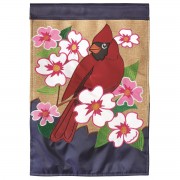 2pk -Flag Cardinal Dogwood Burlap 13x18 - (Pack of 2)