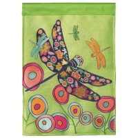 2pk -Flag Dragonflies Burlap Polyester 13x18 - (Pack of 2)