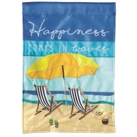 2pk -Flag Beach Chairs Happiness 13x18 - (Pack of 2)