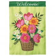 2pk -Flag Flower Basket Burlap 13x18 - (Pack of 2)