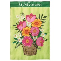 2pk -Flag Flower Basket Burlap 13x18 - (Pack of 2)