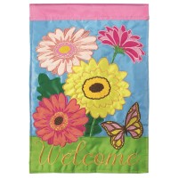 2pk -Flag Gerber Daisy Welcome 13x18 - (Pack of 2) 2pk -Flag Gerber Daisy Welcome 13x18 - (Pack of 2)
