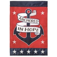 2pk -Flag Anchored In Hope Burlap 13x18 - (Pack of 2)