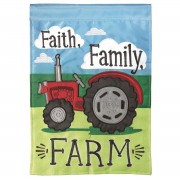 2pk -Flag Tractor Faith Family 13x18 - (Pack of 2) 2pk -Flag Tractor Faith Family 13x18 - (Pack of 2)