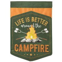 2pk -Flag Campfire Polyester 13x18 - (Pack of 2)