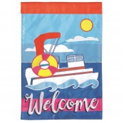 2pk -Flag Pontoon Boat Welcome 13x18 - (Pack of 2) 2pk -Flag Pontoon Boat Welcome 13x18 - (Pack of 2)