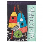 2pk -Flag Nautical Birdhouses Polyester 13x18 - (Pack of 2)