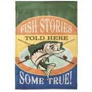 2pk -Flag Fish Stories Polyester 13x18 - (Pack of 2)