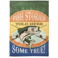 2pk -Flag Fish Stories Polyester 13x18 - (Pack of 2)