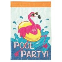 2pk -Flag Flamingo Pool Party 13x18 - (Pack of 2)