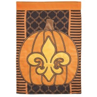2pk -Flag Pumpkin Fleur-De-Lis 13x18 - (Pack of 2)