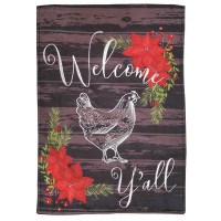 2pk -Flag Christmas Poinsettia 13x18 - (Pack of 2)