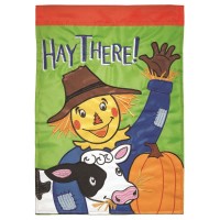 2pk -Flag Hay Scarecrow Welcome 13x18 - (Pack of 2)