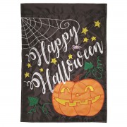 2pk -Flag Halloween OLantern Polyester 13x18 - (Pack of 2)