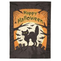 2pk -Flag Halloween Cat Polyester 13x18 - (Pack of 2)