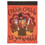 2pk -Flag Turkey Gobble Polyester 13x18 - (Pack of 2)