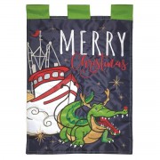 2pk -Flag Christmas Alligator Polyester 13x18 - (Pack of 2)