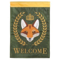 2pk -Flag Fox Crown Welcome Polyester 13x18 - (Pack of 2)