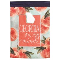 2pk -Flag Georgia Peaches Polyester 13x18 - (Pack of 2)