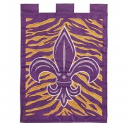 2pk -Flag Fleur-De-Lis Tiger Polyester 13x18 - (Pack of 2)
