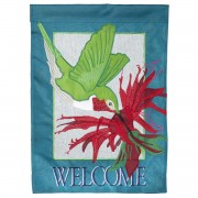 2pk -Flag Hummingbird Welcome Burlap 13x18 - (Pack of 2) 2pk -Flag Hummingbird Welcome Burlap 13x18 - (Pack of 2)