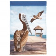 2pk -Flag Two Pelicans Polyester 13x18 - (Pack of 2)