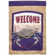 2pk -Flag Welcome Blue Crab Polyester 13x18 - (Pack of 2)