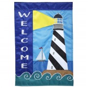 2pk -Flag Lighthouse Welcome Polyester 13x18 - (Pack of 2)