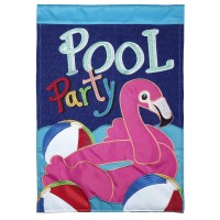 2pk -Flag Pool Party Burlap Polyester 13x18 - (Pack of 2)
