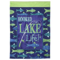 2pk -Flag Lake Burlap Polyester 13x18 - (Pack of 2)