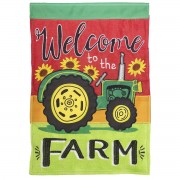 2pk -Flag Welcome To The Farm Burlap 13x18 - (Pack of 2)