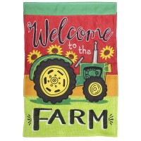 2pk -Flag Welcome To The Farm Burlap 13x18 - (Pack of 2)