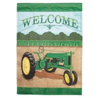 2pk -Flag Tractor Welcome 13x18 - (Pack of 2)